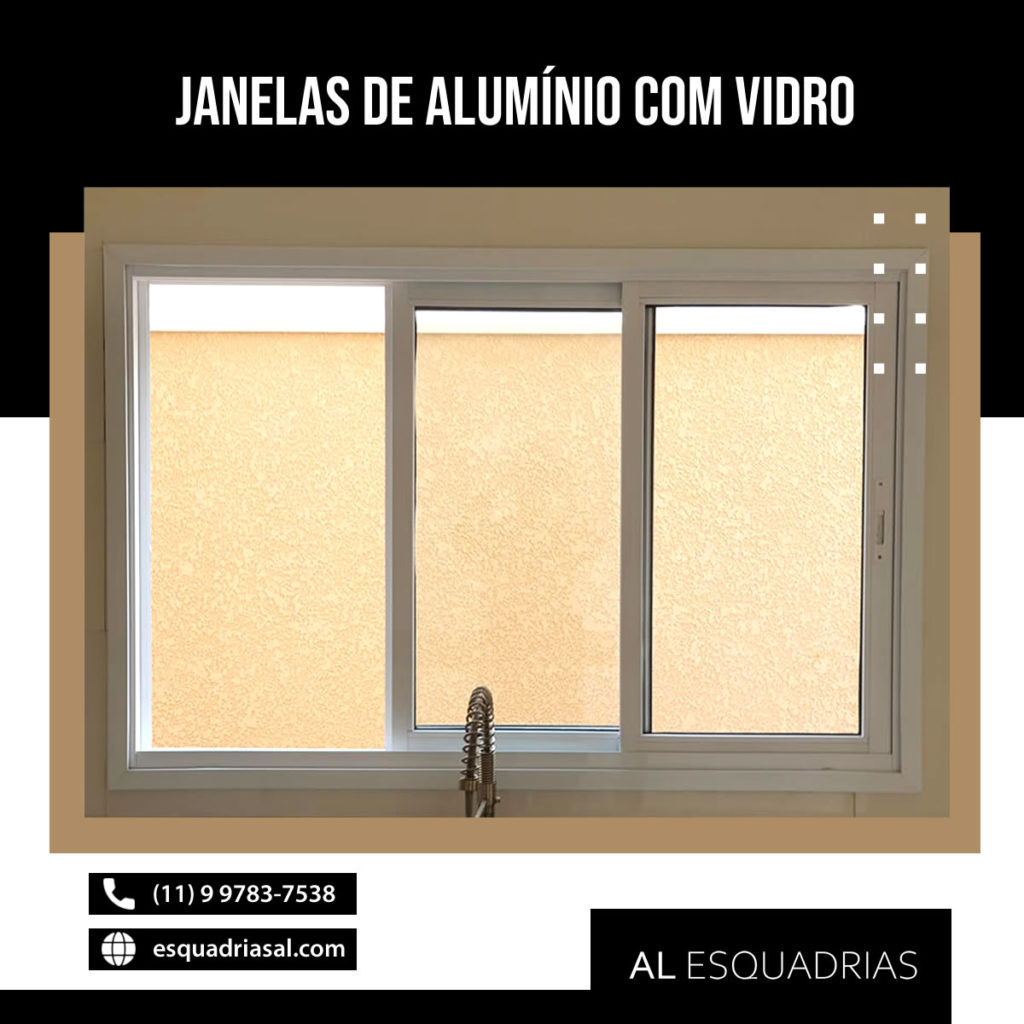 Janelas de alumínio com vidro